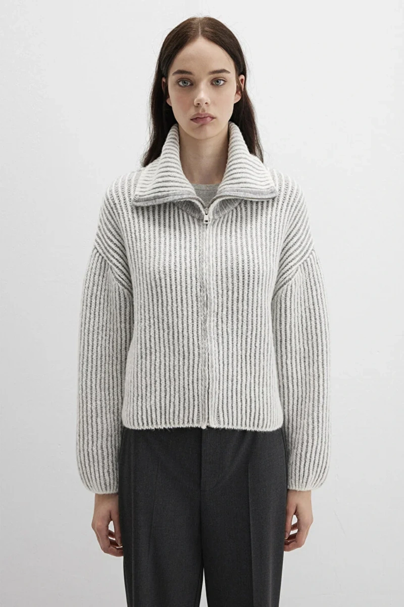 Mavi 1710806 Balikci Yaka Kadin Triko - Gri