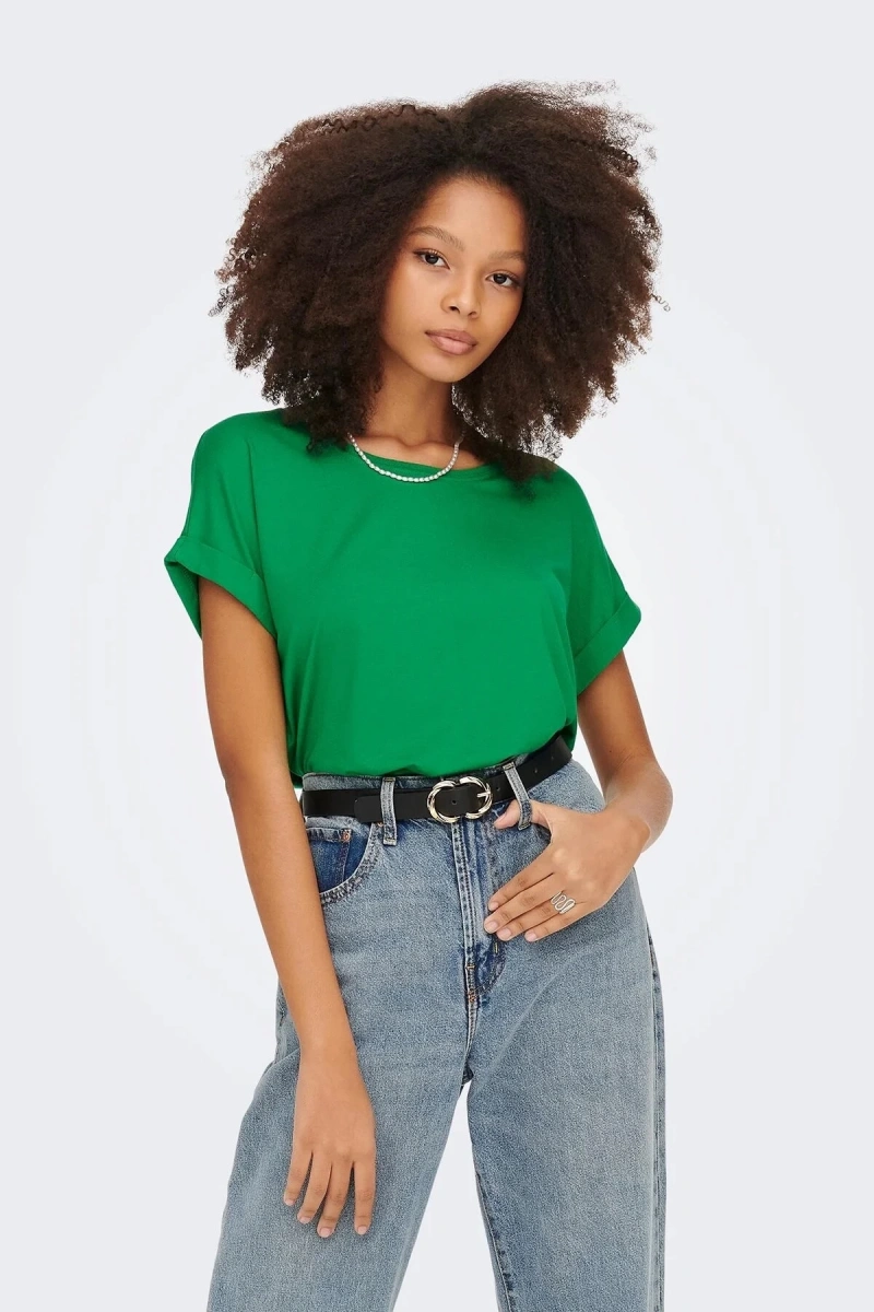 Only 15106662 Genis Yaka Kol Katlamali Kadın Body - Cimen Yesil