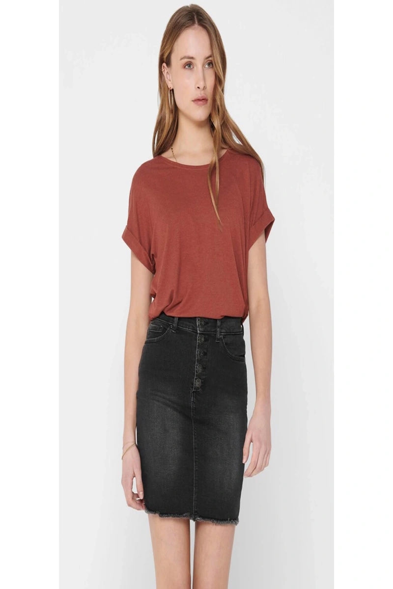 Only 15106662 Genis Yaka Kol Katlamali Kadin Body - Kiremit