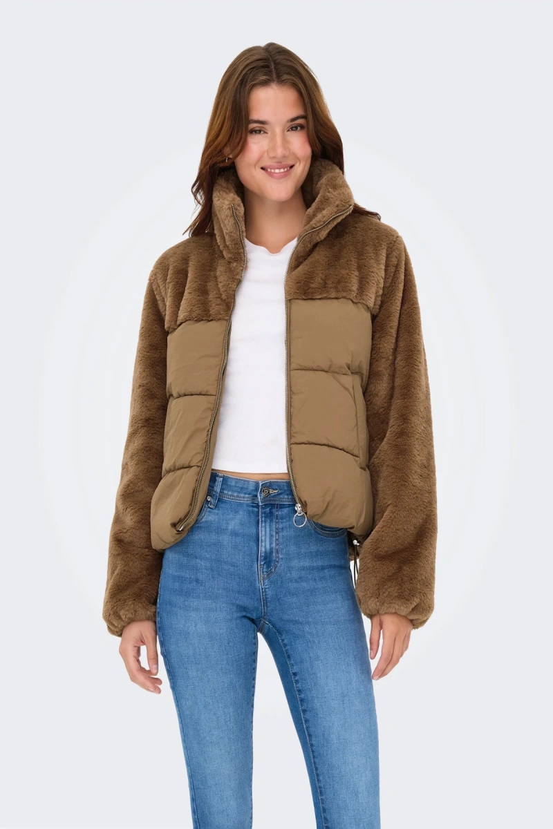 Only 15292945 Kadin Mont - Kahverengi