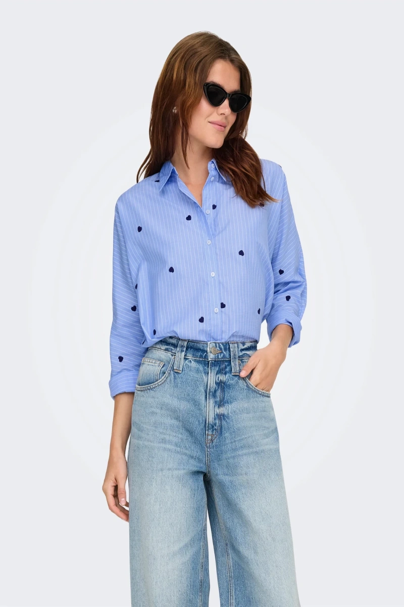 Only 15344336 Kadin Gomlek - Mavi Lacivert