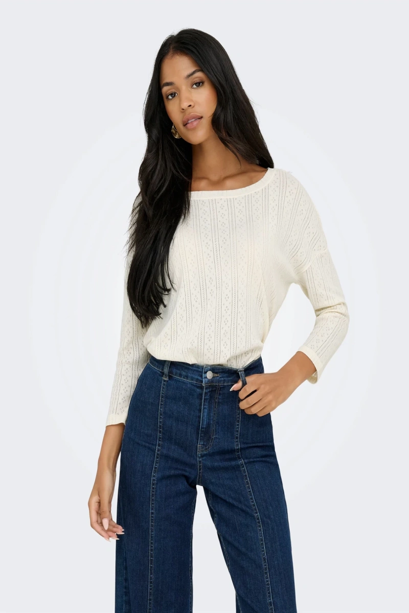 Only 15367602 Uzun Kol Kadin Body - Krem