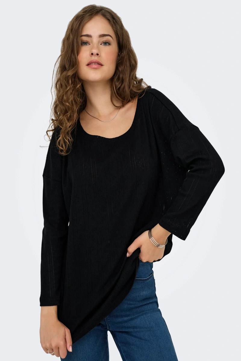 Only 15367602 Uzun Kol Kadin Body - Siyah