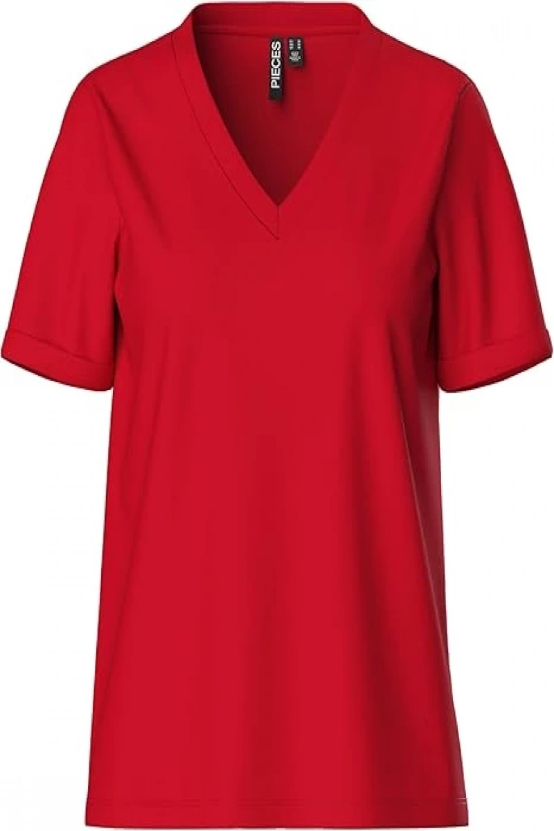 Only Pieces 17120455 V Yaka Kadin Body - Kirmizi