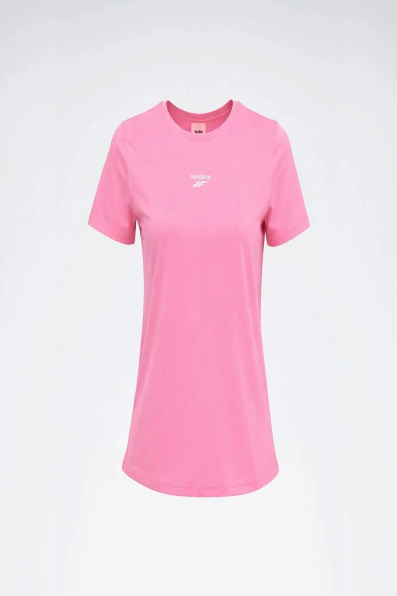 Reebok Lc 6082 New ID Class Reg Tee 0 Yaka Kadin Tshirt - Pembe