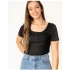 Only 15263806 Genis Yaka Fitilli Kumas 4 Dugme Bayan Body - Siyah