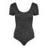 Only 15327912 Genis Yaka Citcitli Kadin Body - Siyah Simli