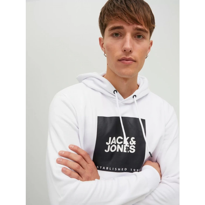Jack&jones 12213245 Kapsonlu Erkek Sweat - Beyaz