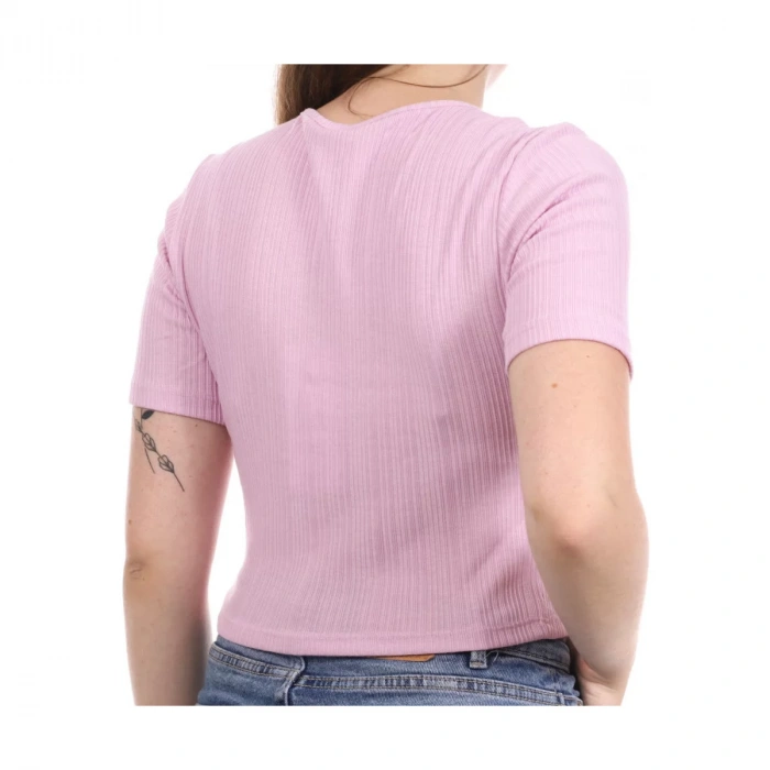 Only 15277721 Genis Yaka Fitilli Kumas Bayan Body - Lila