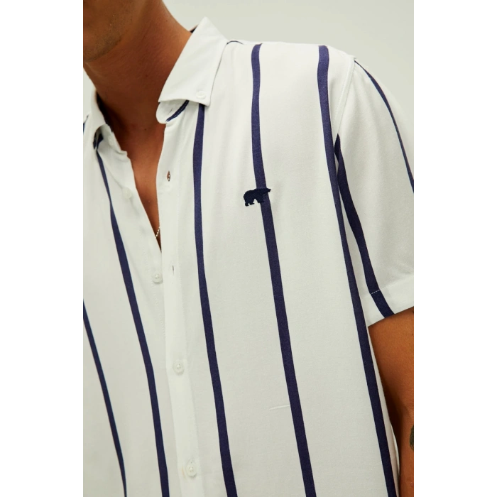 Bad Bear Sergio Erkek Gomlek - Beyaz Cizgili