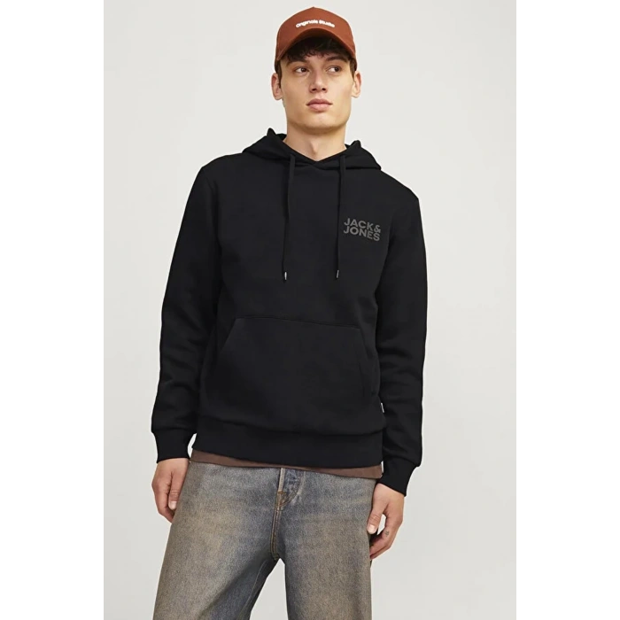 Jack&jones 12152840 Kapsonlu Erkek Sweat - Siyah