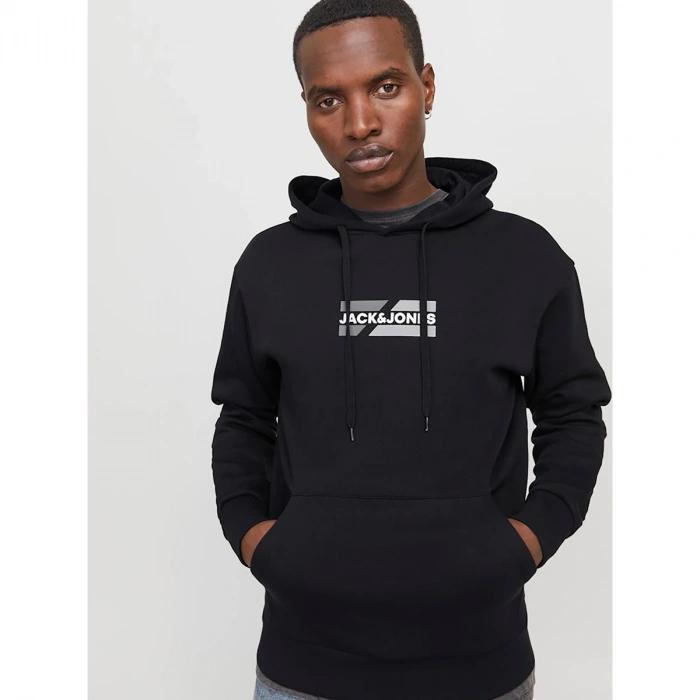 Jack&jones 12268422 Kapsonlu Erkek Sweat - Siyah