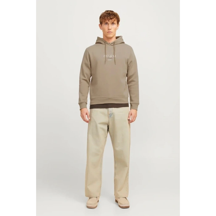 Jack&jones 12271193 Kapsonlu Erkek Sweat - Toprak