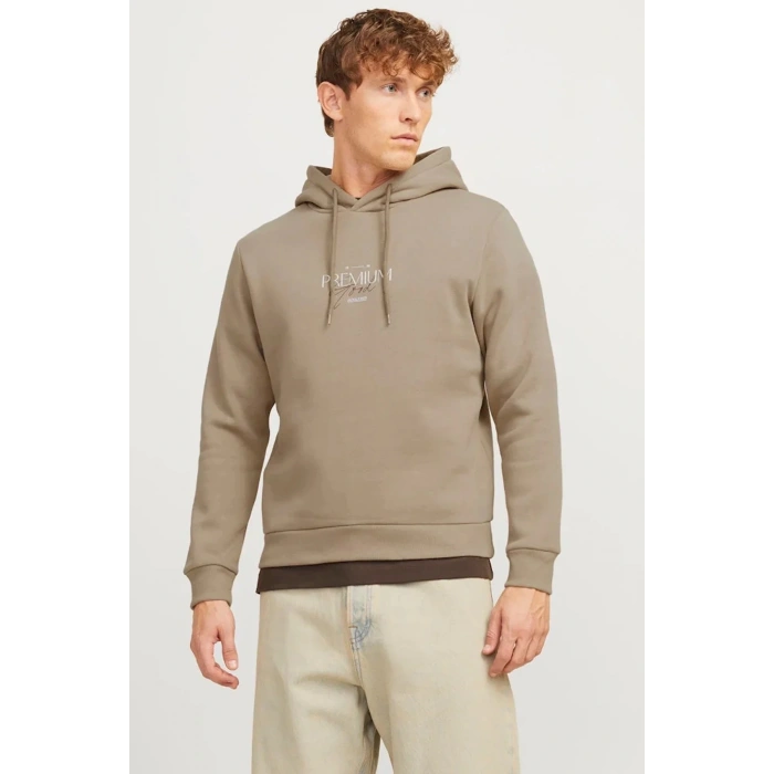 Jack&jones 12271193 Kapsonlu Erkek Sweat - Toprak