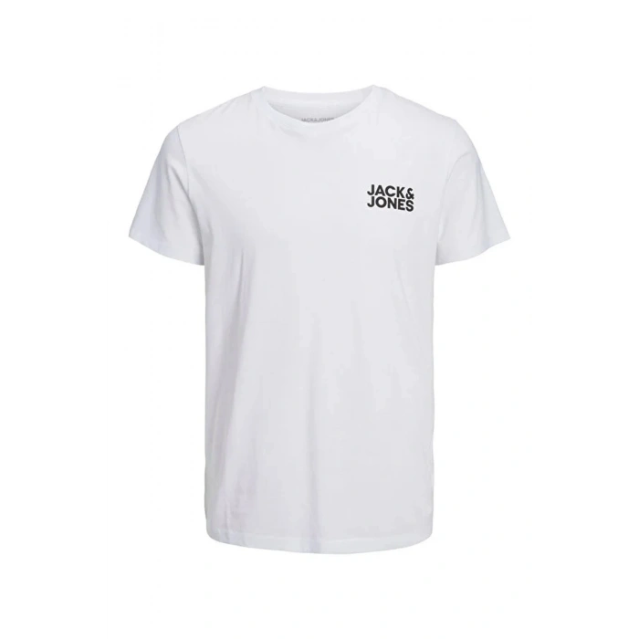 Jack&jones 12151955 0 Yaka Erkek Tshirt - Beyaz