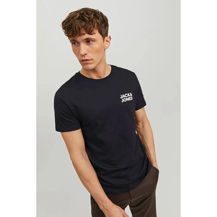 Jack&jones 12151955 0 Yaka Erkek Tshirt - Siyah
