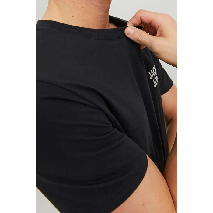 Jack&jones 12151955 0 Yaka Erkek Tshirt - Siyah