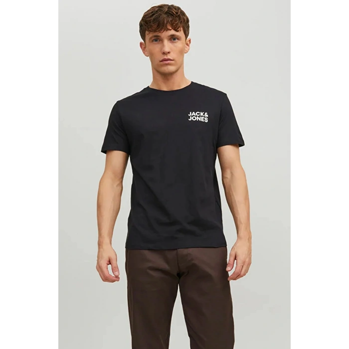 Jack&jones 12151955 0 Yaka Erkek Tshirt - Siyah