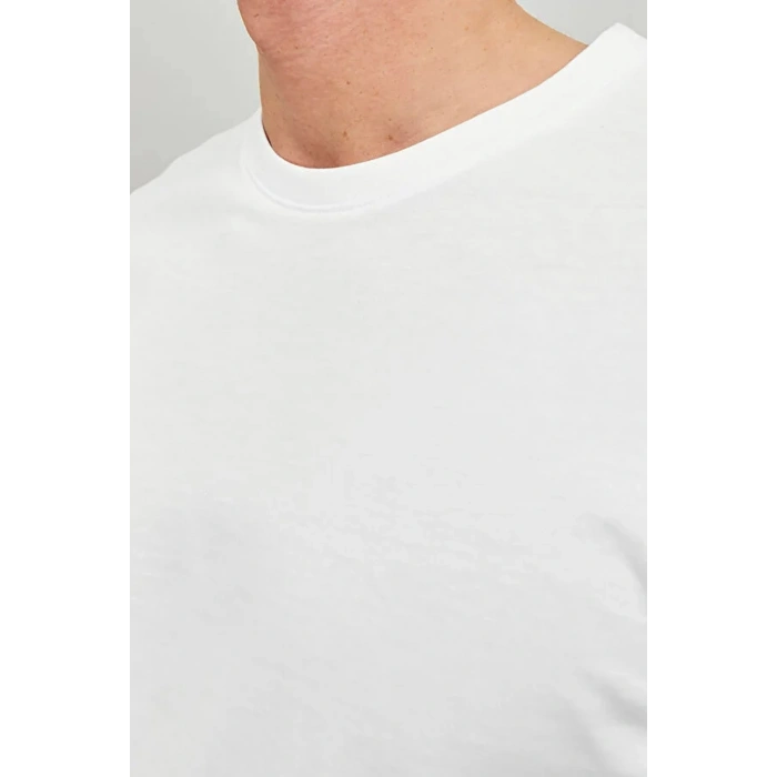 Jack&jones 12156101 0 Yaka Erkek Basic Tshirt - Beyaz