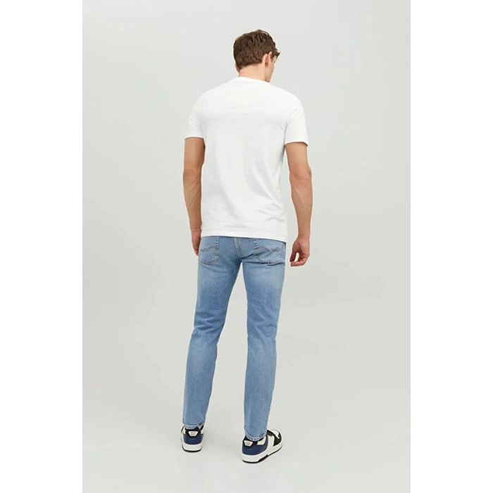 Jack&jones 12156101 0 Yaka Erkek Basic Tshirt - Beyaz