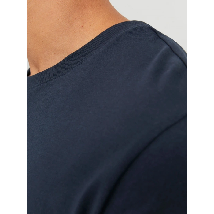 Jack&jones 12156101 0 Yaka Erkek Basic Tshirt - Lacivert