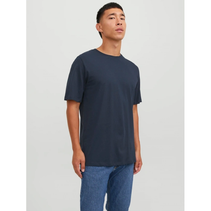 Jack&jones 12156101 0 Yaka Erkek Basic Tshirt - Lacivert