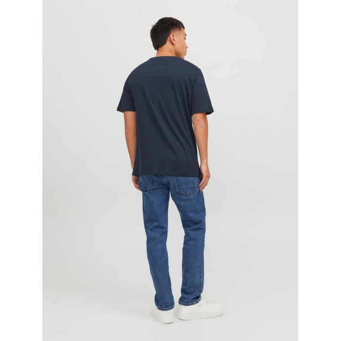 Jack&jones 12156101 0 Yaka Erkek Basic Tshirt - Lacivert