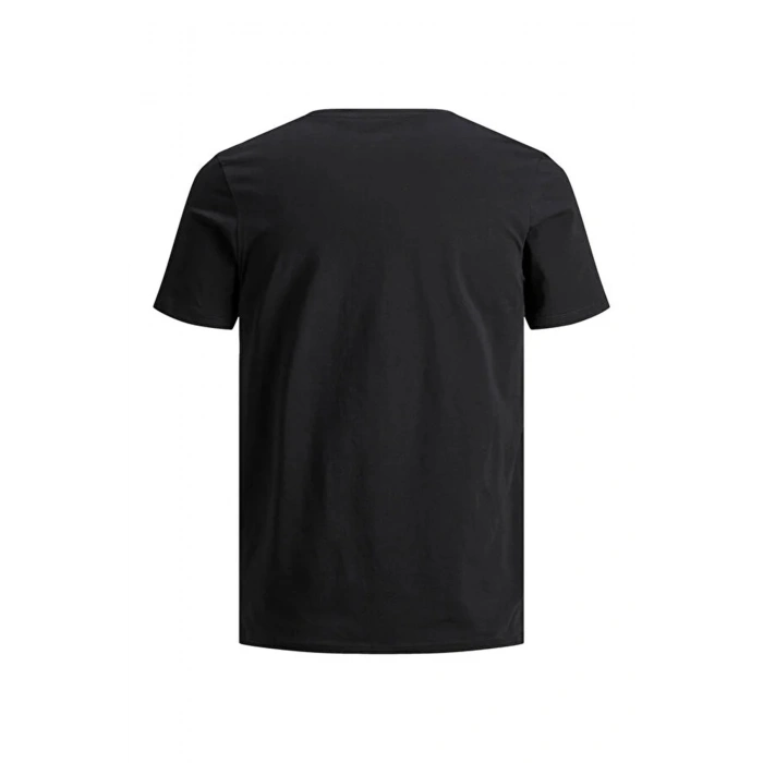 Jack&jones 12156101 0 Yaka Erkek Basic Tshirt - Siyah