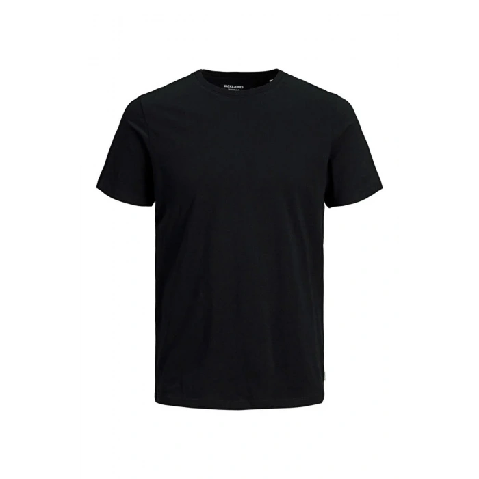 Jack&jones 12156101 0 Yaka Erkek Basic Tshirt - Siyah