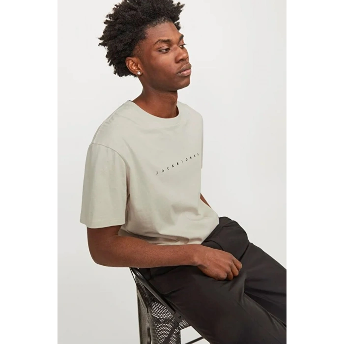 Jack&jones 12234746 0 Yaka Erkek Tshirt - Bej