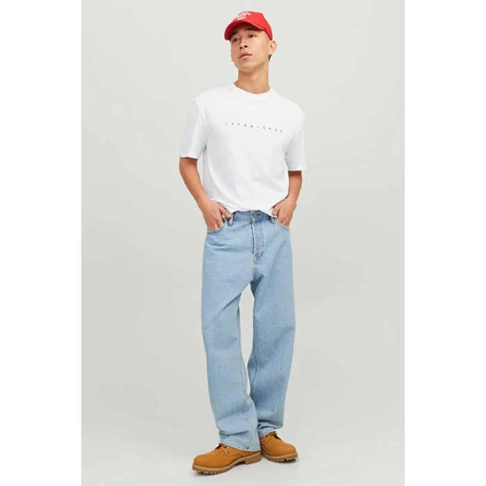 Jack&jones 12234746 0 Yaka Erkek Tshirt - Beyaz