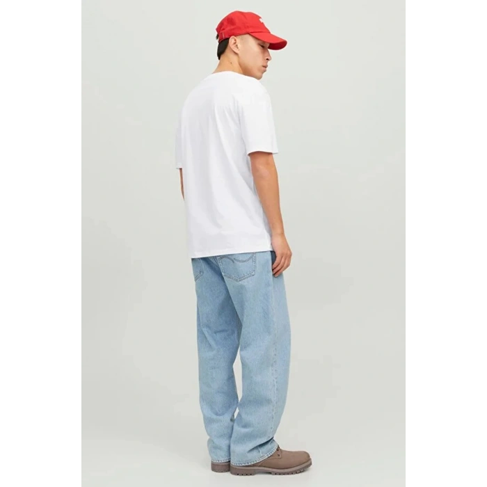 Jack&jones 12234746 0 Yaka Erkek Tshirt - Beyaz