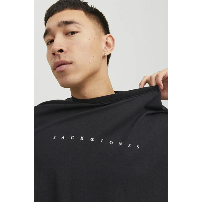 Jack&jones 12234746 0 Yaka Erkek Tshirt - Siyah