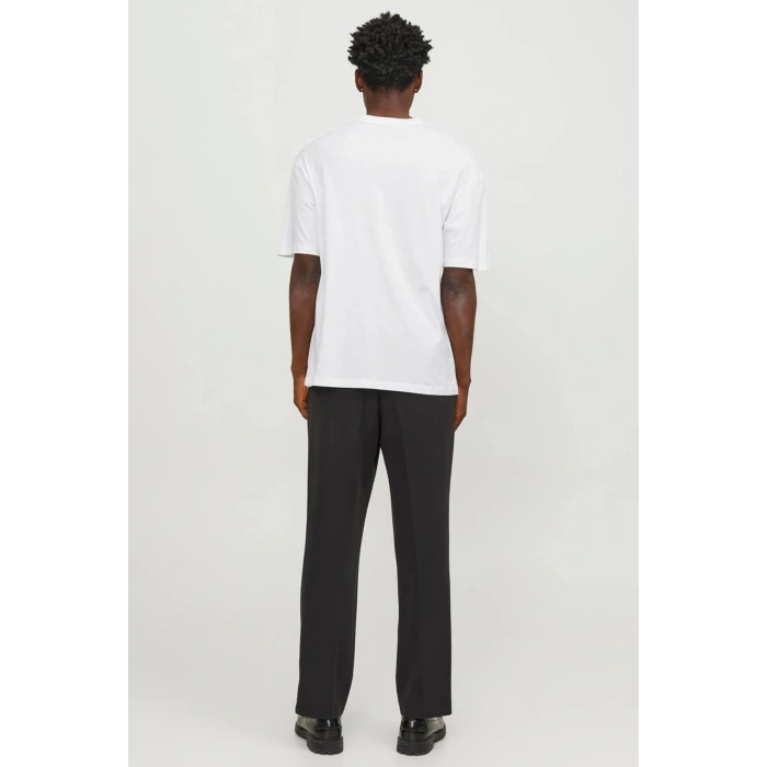 Jack&jones 12249319 0 Yaka Erkek Basic Tshirt - Beyaz