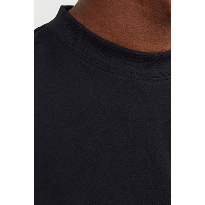 Jack&jones 12254412 0 Yaka Erkek Tshirt - Siyah