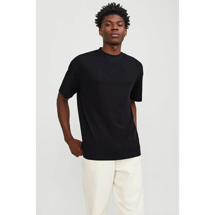 Jack&jones 12254412 0 Yaka Erkek Tshirt - Siyah