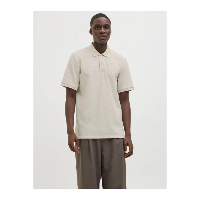 Jack&Jones 12268130 Yakali Erkek Tshirt - Bej