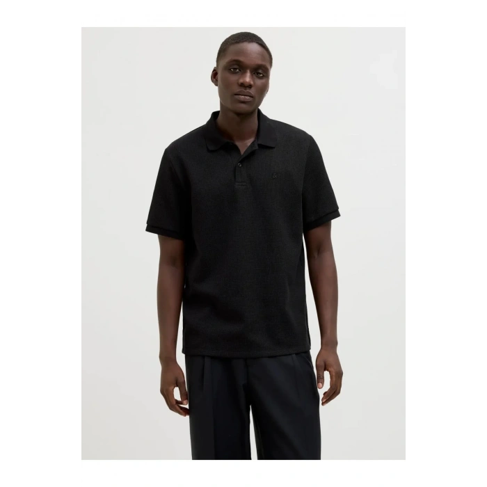Jack&Jones 12268130 Yakali Erkek Tshirt - Siyah