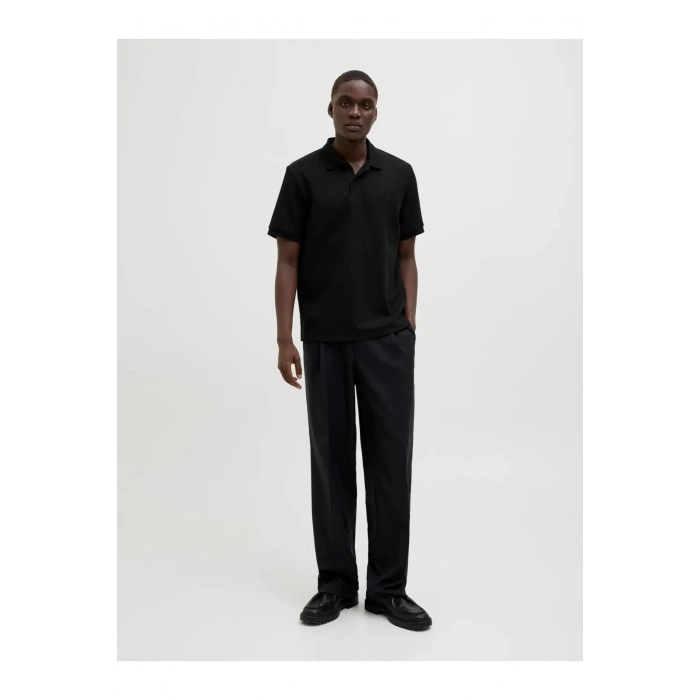 Jack&Jones 12268130 Yakali Erkek Tshirt - Siyah