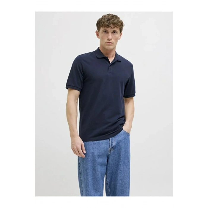 Jack&Jones 12270150 Yakali Erkek Tshirt - Lacivert