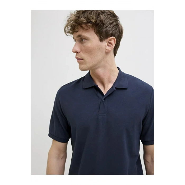 Jack&Jones 12270150 Yakali Erkek Tshirt - Lacivert