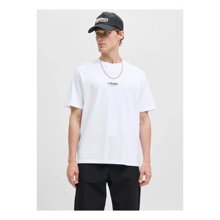 Jack&jones 12278787 0 Yaka Erkek Tshirt - Beyaz