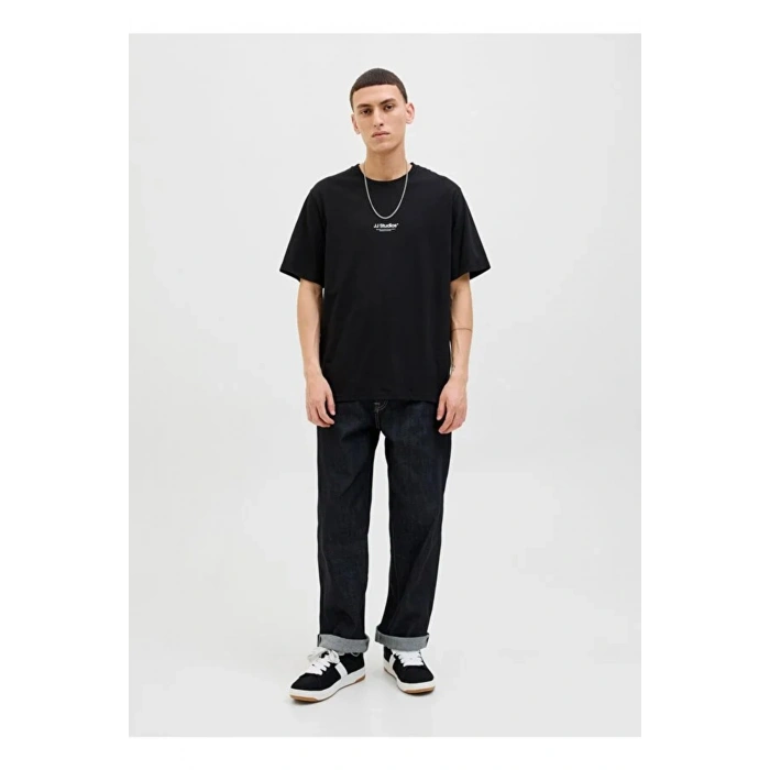 Jack&jones 12278787 0 Yaka Erkek Tshirt - Siyah