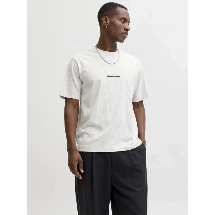 Jack&jones 12282892 0 Yaka Erkek Tshirt - Beyaz