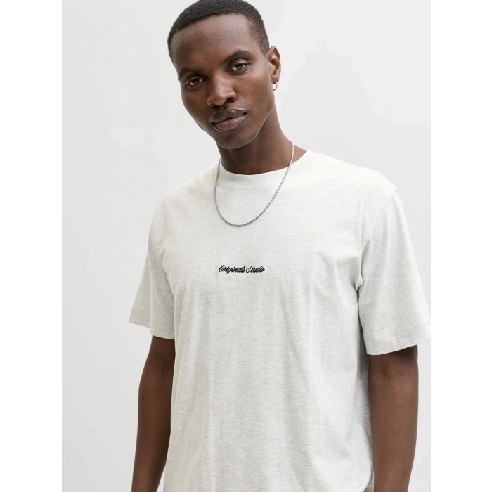 Jack&jones 12282892 0 Yaka Erkek Tshirt - Beyaz