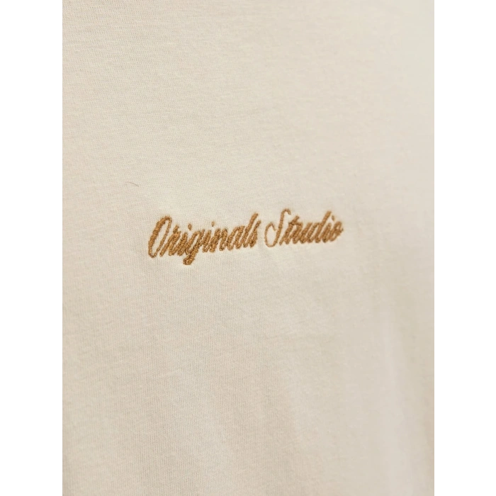 Jack&jones 12282892 0 Yaka Erkek Tshirt - Krem