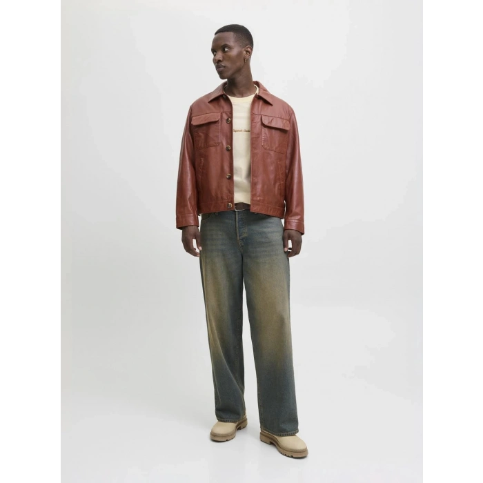 Jack&jones 12282892 0 Yaka Erkek Tshirt - Krem