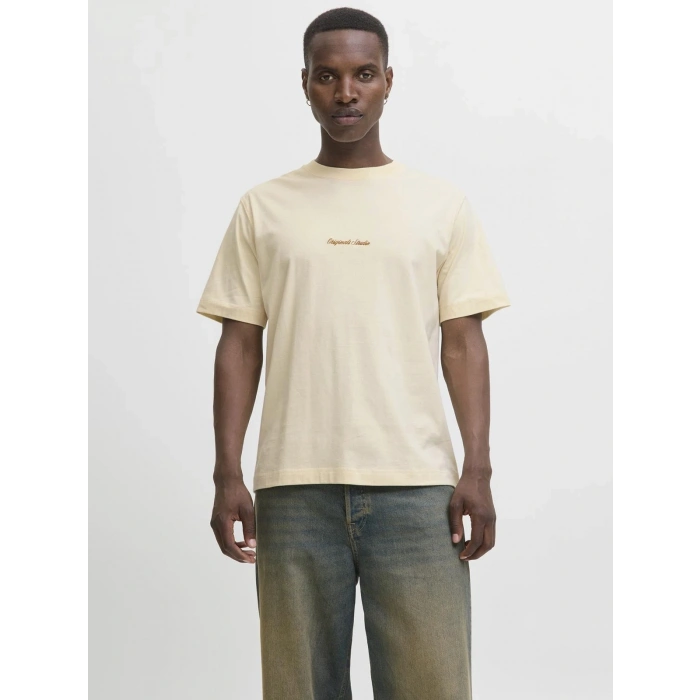 Jack&jones 12282892 0 Yaka Erkek Tshirt - Krem