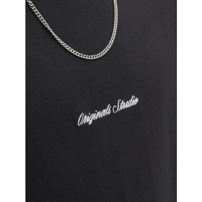 Jack&jones 12282892 0 Yaka Erkek Tshirt - Siyah