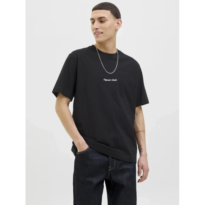 Jack&jones 12282892 0 Yaka Erkek Tshirt - Siyah